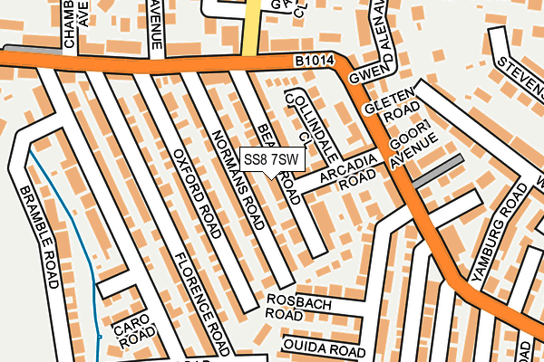 SS8 7SW map - OS OpenMap – Local (Ordnance Survey)
