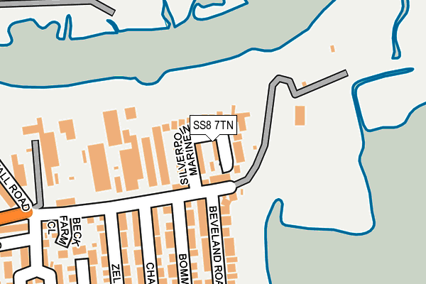 SS8 7TN map - OS OpenMap – Local (Ordnance Survey)