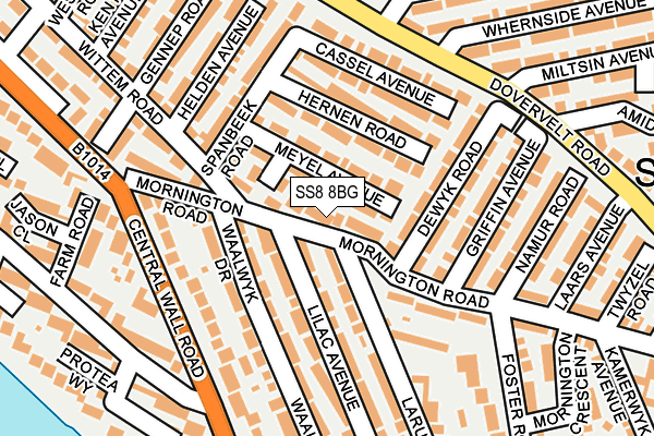 SS8 8BG map - OS OpenMap – Local (Ordnance Survey)