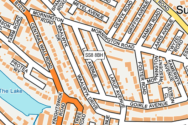 SS8 8BH map - OS OpenMap – Local (Ordnance Survey)