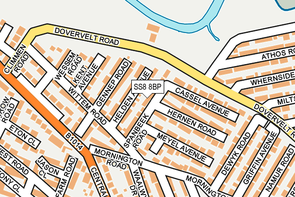 SS8 8BP map - OS OpenMap – Local (Ordnance Survey)