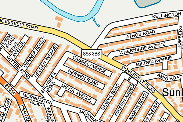 SS8 8BS map - OS OpenMap – Local (Ordnance Survey)