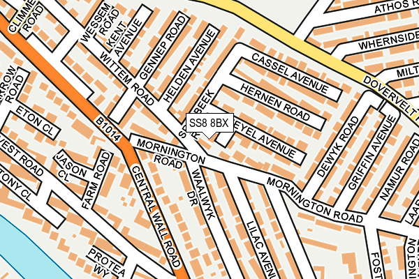 SS8 8BX map - OS OpenMap – Local (Ordnance Survey)