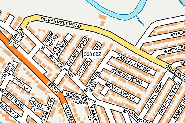 SS8 8BZ map - OS OpenMap – Local (Ordnance Survey)