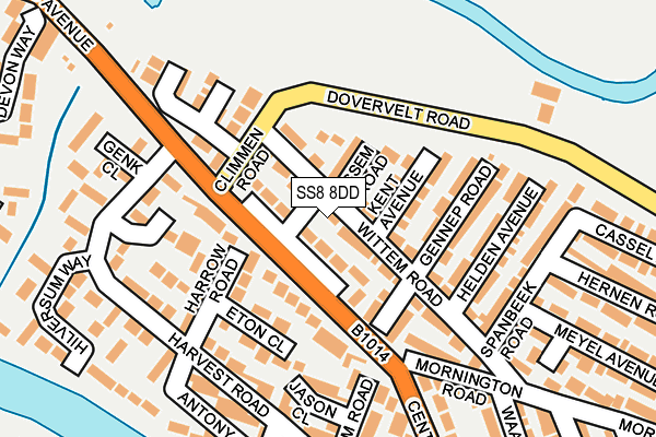 SS8 8DD map - OS OpenMap – Local (Ordnance Survey)