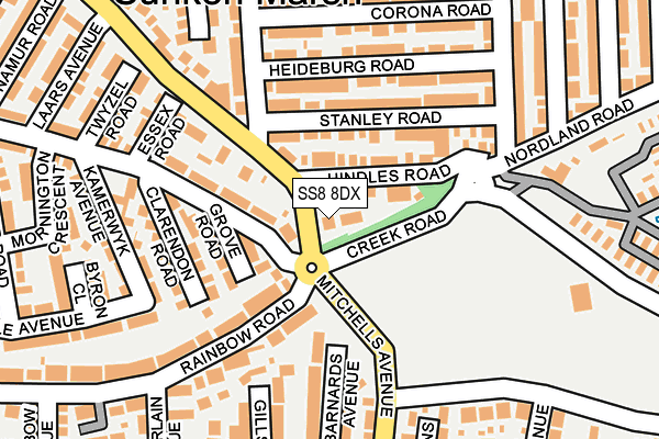 SS8 8DX map - OS OpenMap – Local (Ordnance Survey)