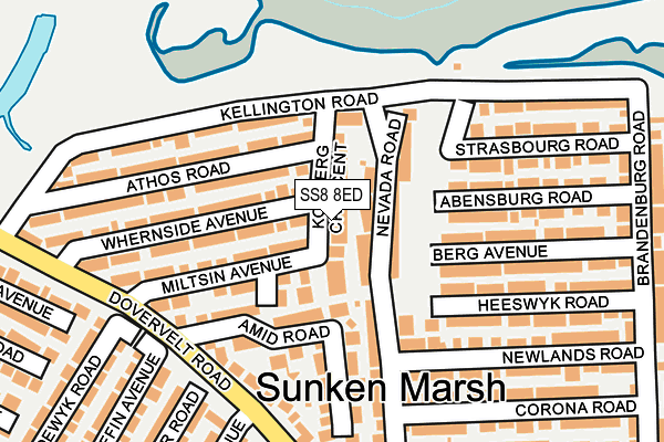 SS8 8ED map - OS OpenMap – Local (Ordnance Survey)