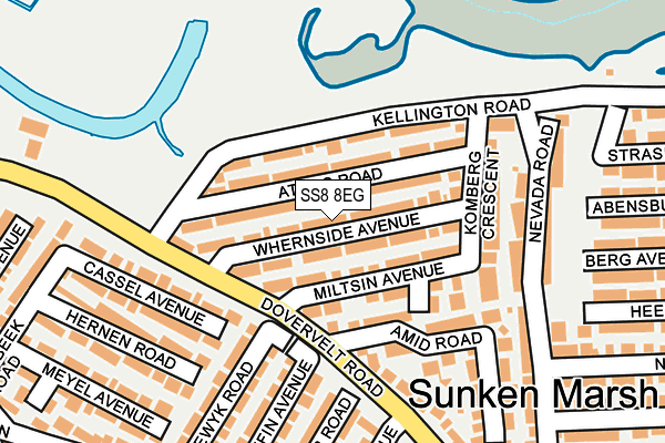 SS8 8EG map - OS OpenMap – Local (Ordnance Survey)