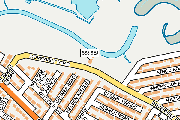 SS8 8EJ map - OS OpenMap – Local (Ordnance Survey)