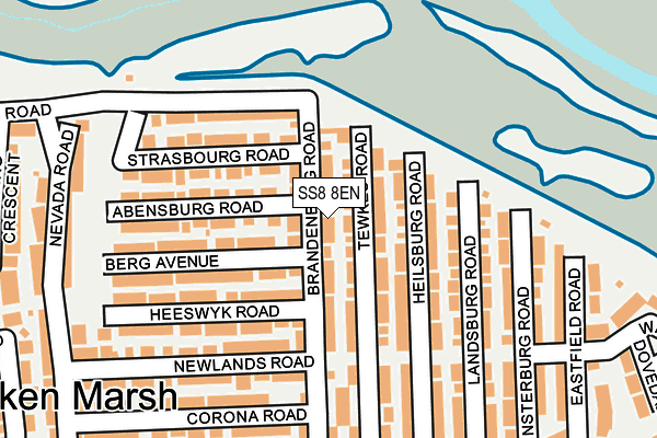 SS8 8EN map - OS OpenMap – Local (Ordnance Survey)