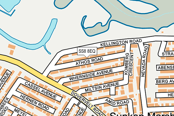 SS8 8EQ map - OS OpenMap – Local (Ordnance Survey)