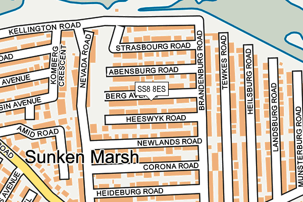 SS8 8ES map - OS OpenMap – Local (Ordnance Survey)