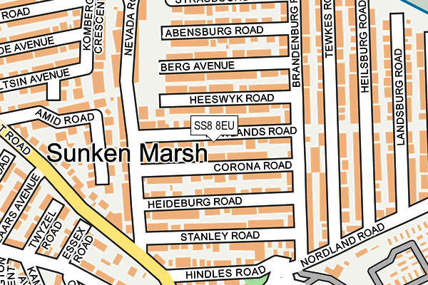 SS8 8EU map - OS OpenMap – Local (Ordnance Survey)