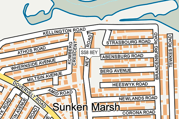 SS8 8EY map - OS OpenMap – Local (Ordnance Survey)