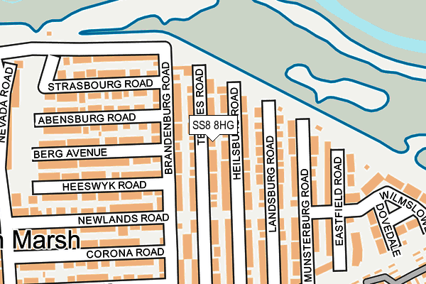 SS8 8HG map - OS OpenMap – Local (Ordnance Survey)