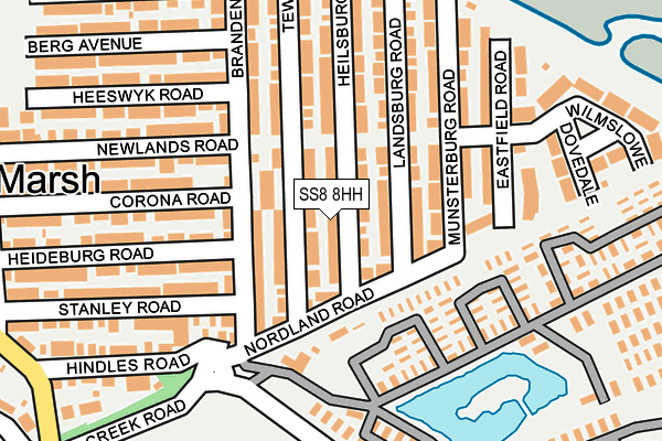 SS8 8HH map - OS OpenMap – Local (Ordnance Survey)