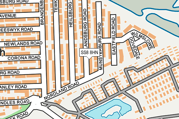 SS8 8HN map - OS OpenMap – Local (Ordnance Survey)