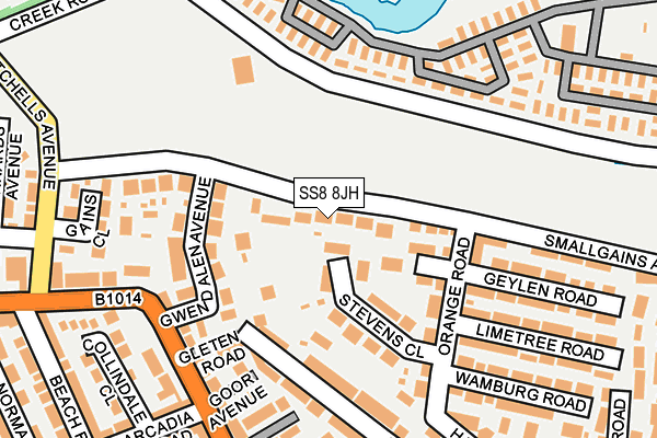 SS8 8JH map - OS OpenMap – Local (Ordnance Survey)