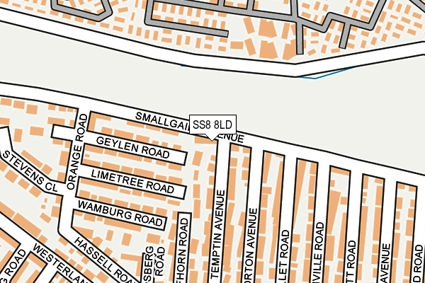 SS8 8LD map - OS OpenMap – Local (Ordnance Survey)