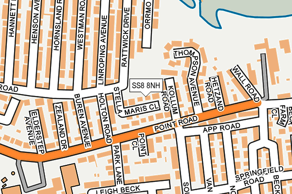 SS8 8NH map - OS OpenMap – Local (Ordnance Survey)