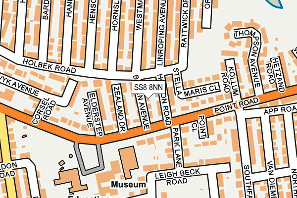 SS8 8NN map - OS OpenMap – Local (Ordnance Survey)