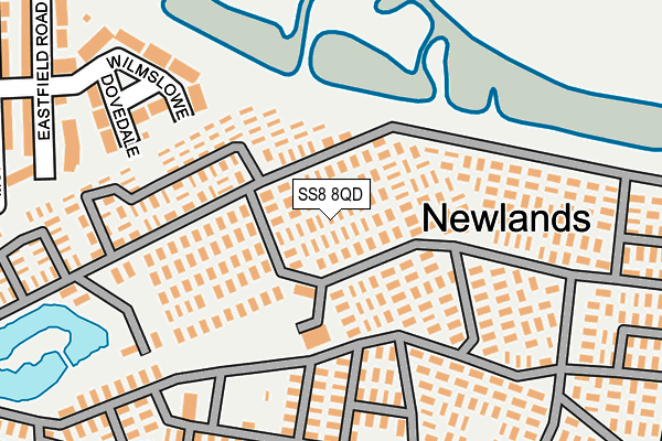 SS8 8QD map - OS OpenMap – Local (Ordnance Survey)