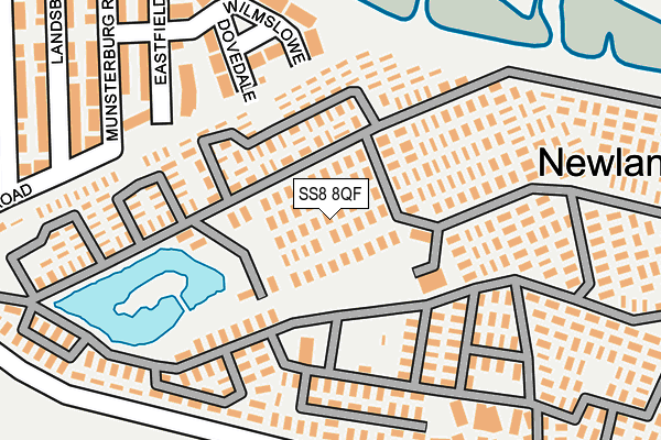 SS8 8QF map - OS OpenMap – Local (Ordnance Survey)