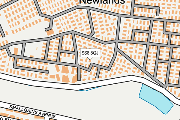SS8 8QJ map - OS OpenMap – Local (Ordnance Survey)