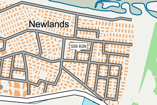 SS8 8QN map - OS OpenMap – Local (Ordnance Survey)