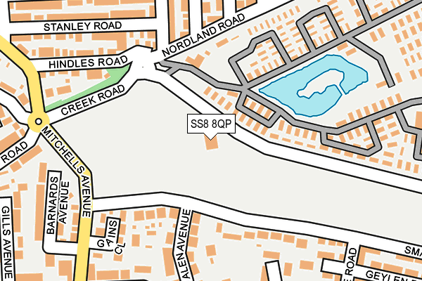 SS8 8QP map - OS OpenMap – Local (Ordnance Survey)