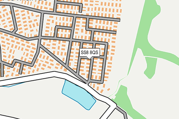 SS8 8QS map - OS OpenMap – Local (Ordnance Survey)
