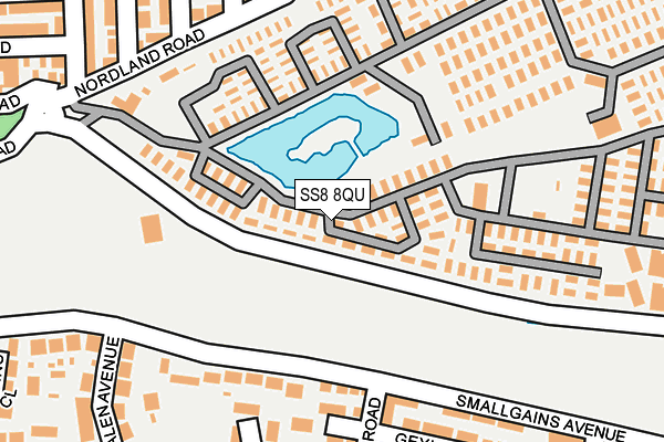 SS8 8QU map - OS OpenMap – Local (Ordnance Survey)