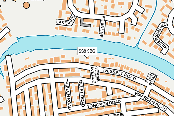 SS8 9BG map - OS OpenMap – Local (Ordnance Survey)