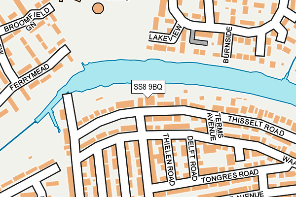 SS8 9BQ map - OS OpenMap – Local (Ordnance Survey)