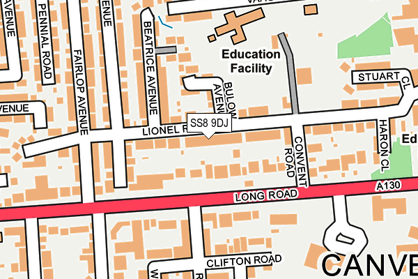 SS8 9DJ map - OS OpenMap – Local (Ordnance Survey)