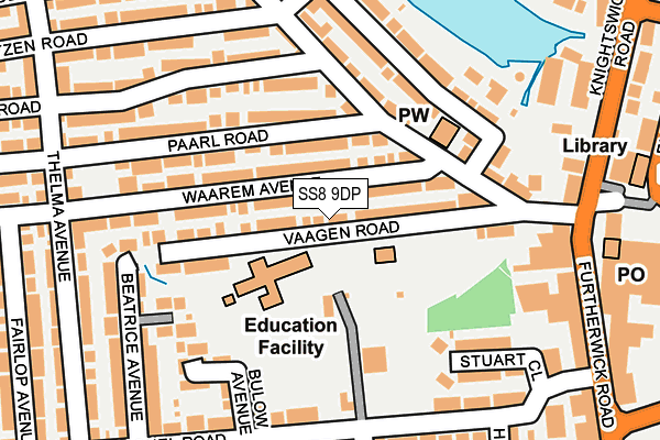 SS8 9DP map - OS OpenMap – Local (Ordnance Survey)