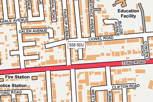 SS8 9DU map - OS OpenMap – Local (Ordnance Survey)