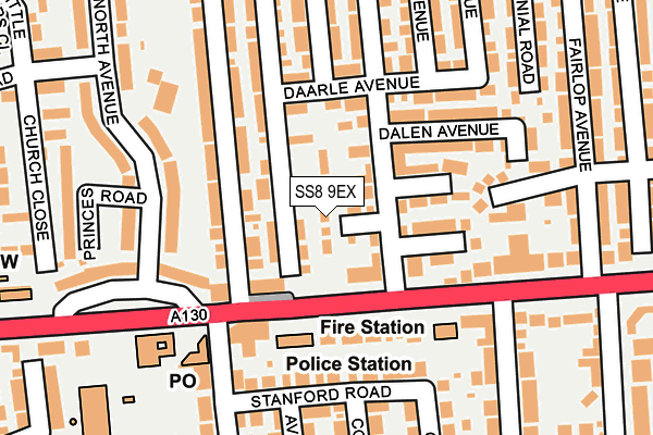 SS8 9EX map - OS OpenMap – Local (Ordnance Survey)