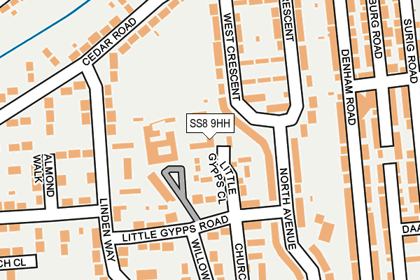 SS8 9HH map - OS OpenMap – Local (Ordnance Survey)