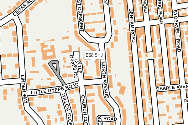 SS8 9HJ map - OS OpenMap – Local (Ordnance Survey)