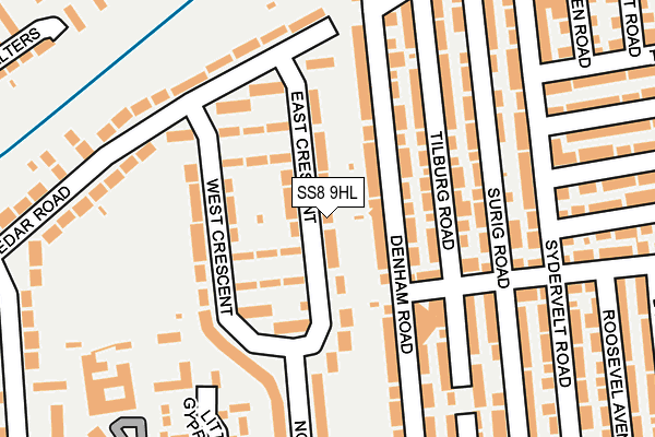 SS8 9HL map - OS OpenMap – Local (Ordnance Survey)