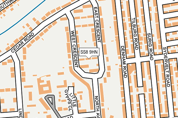 SS8 9HN map - OS OpenMap – Local (Ordnance Survey)