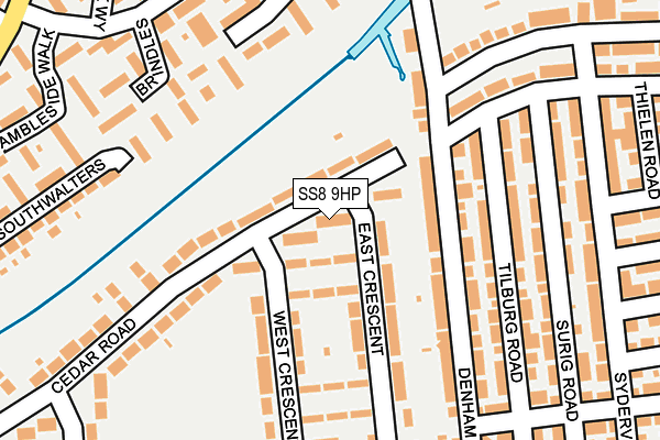 SS8 9HP map - OS OpenMap – Local (Ordnance Survey)