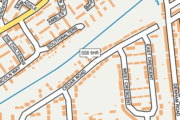 SS8 9HR map - OS OpenMap – Local (Ordnance Survey)