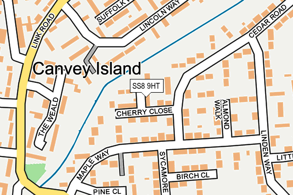 SS8 9HT map - OS OpenMap – Local (Ordnance Survey)