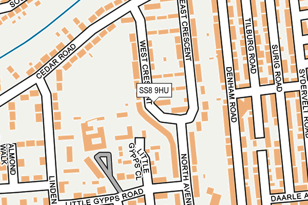 SS8 9HU map - OS OpenMap – Local (Ordnance Survey)
