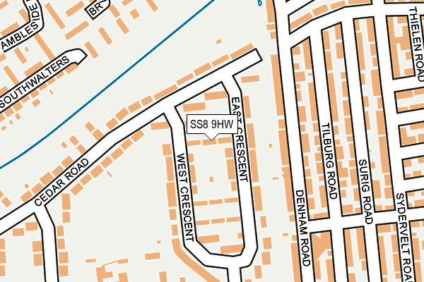 SS8 9HW map - OS OpenMap – Local (Ordnance Survey)