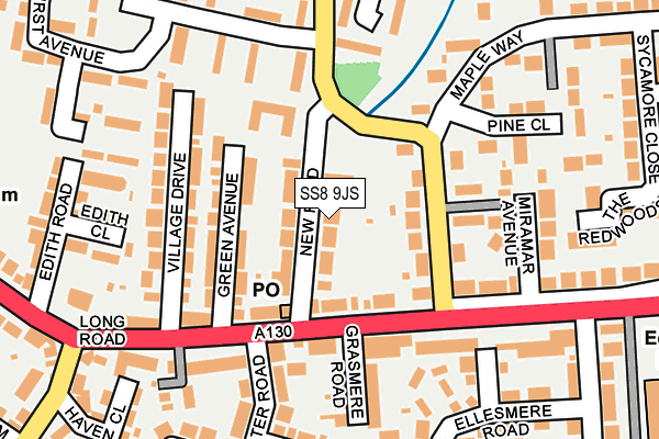 SS8 9JS map - OS OpenMap – Local (Ordnance Survey)