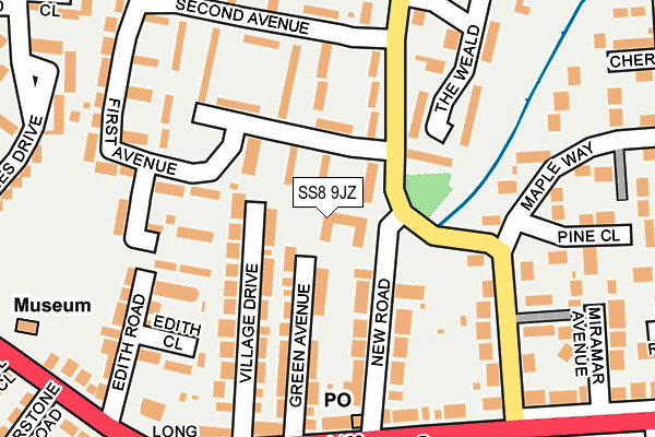 SS8 9JZ map - OS OpenMap – Local (Ordnance Survey)