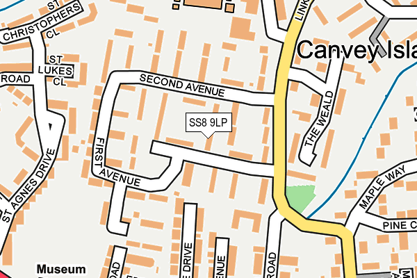 SS8 9LP map - OS OpenMap – Local (Ordnance Survey)